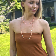 Long Necklace Natural Coral